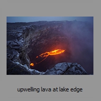 upwelling lava at lake edge